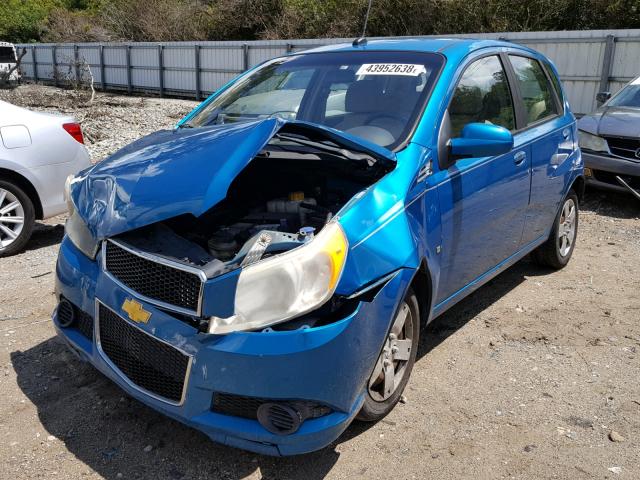 KL1TD66E59B620309 - 2009 CHEVROLET AVEO LS TURQUOISE photo 2