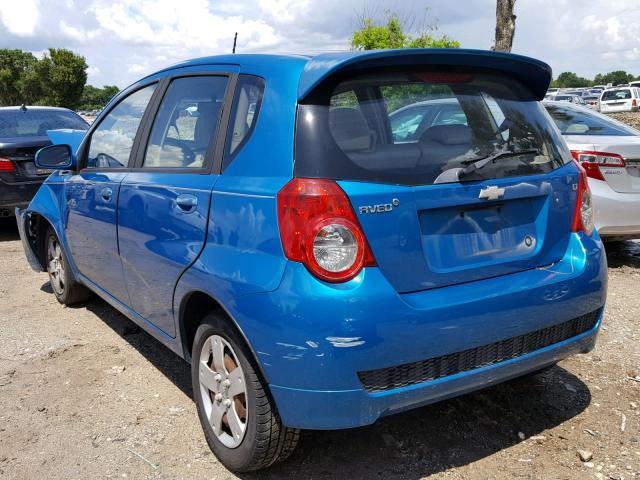 KL1TD66E59B620309 - 2009 CHEVROLET AVEO LS TURQUOISE photo 3