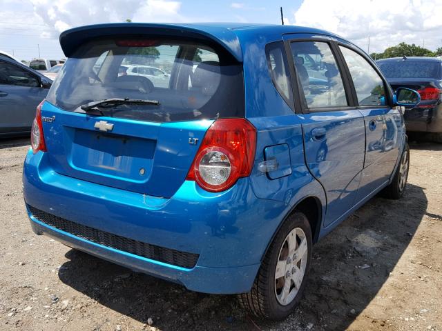 KL1TD66E59B620309 - 2009 CHEVROLET AVEO LS TURQUOISE photo 4