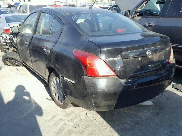 3N1CN7AP2CL939826 - 2012 NISSAN VERSA BLACK photo 3