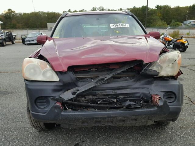 SHSRD78835U327766 - 2005 HONDA CR-V BURGUNDY photo 9