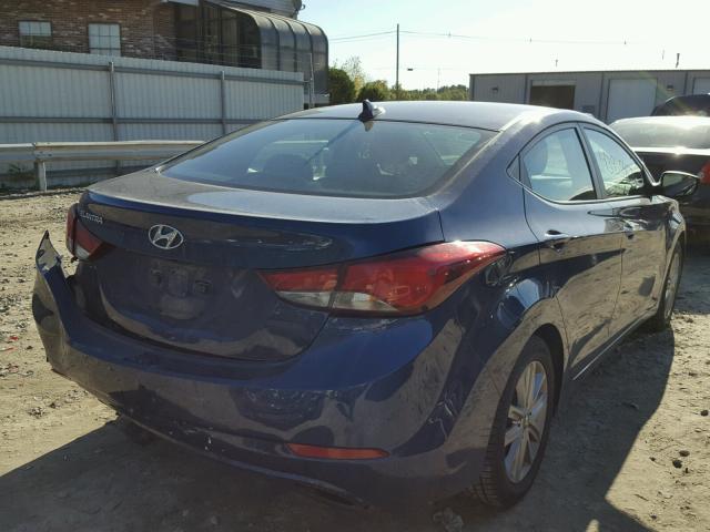 5NPDH4AE7FH629598 - 2015 HYUNDAI ELANTRA SE BLUE photo 4