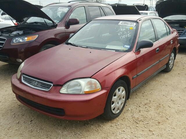 1HGEJ6570WL036663 - 1998 HONDA CIVIC LX RED photo 2