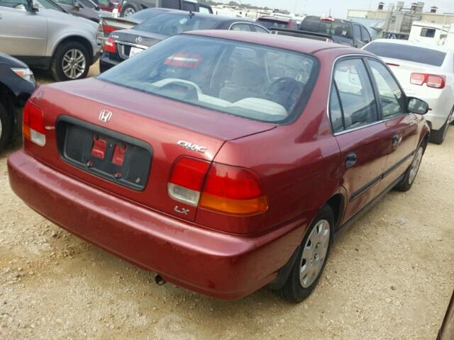 1HGEJ6570WL036663 - 1998 HONDA CIVIC LX RED photo 4