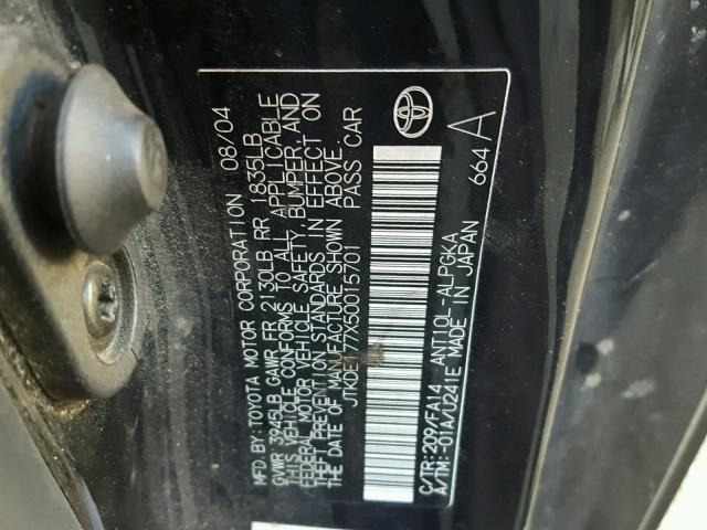 JTKDE177X50015701 - 2005 TOYOTA SCION TC 黑色 照片 10