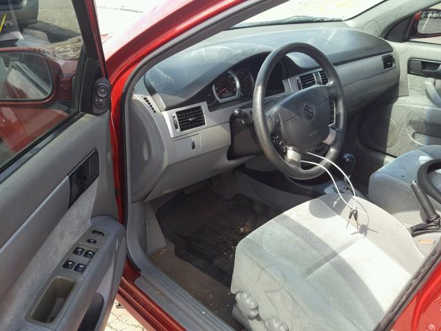 KL5JD56Z05K115467 - 2005 SUZUKI FORENZA S RED photo 9