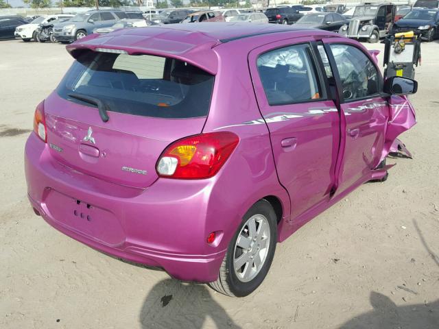 ML32A4HJ9EH005932 - 2014 MITSUBISHI MIRAGE ES PINK photo 4