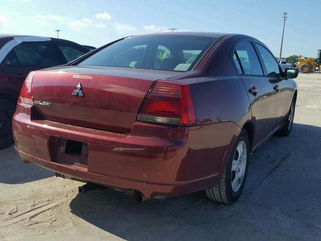 4A3AB36FX7E037644 - 2007 MITSUBISHI GALANT ES MAROON photo 4