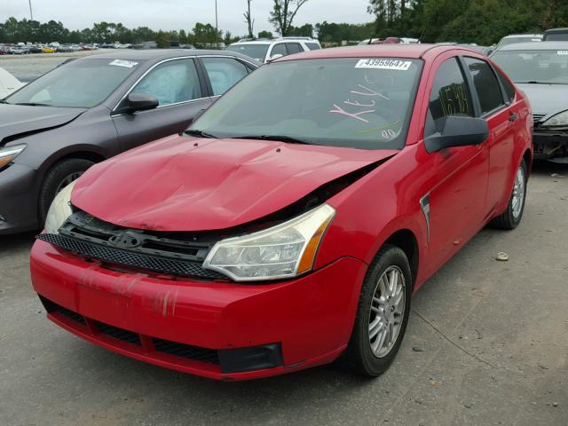 1FAHP35N28W250780 - 2008 FORD FOCUS SE RED photo 2