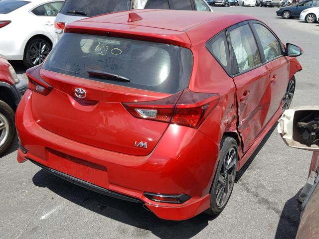 JTNKARJE8HJ549158 - 2017 TOYOTA COROLLA IM RED photo 4