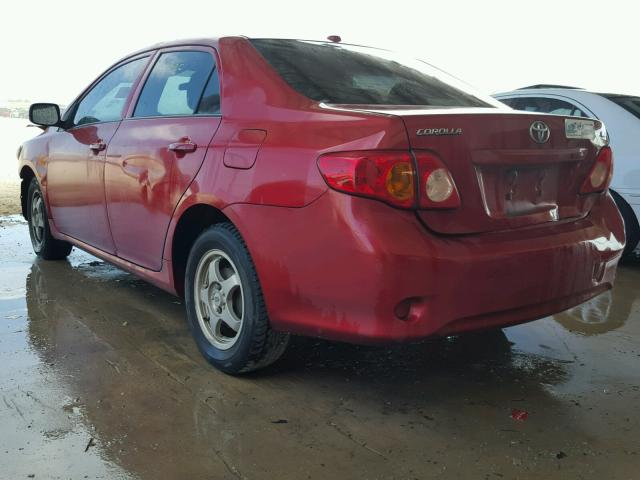 1NXBU40E29Z123249 - 2009 TOYOTA COROLLA BA RED photo 3