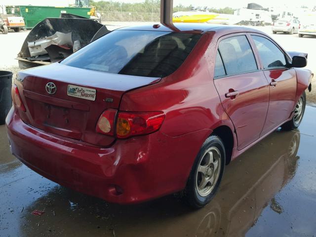 1NXBU40E29Z123249 - 2009 TOYOTA COROLLA BA RED photo 4