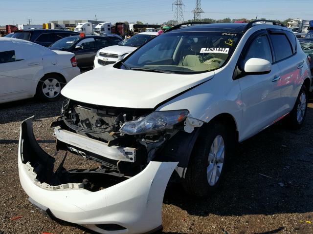 JN8AZ1MW0BW167235 - 2011 NISSAN MURANO S WHITE photo 2