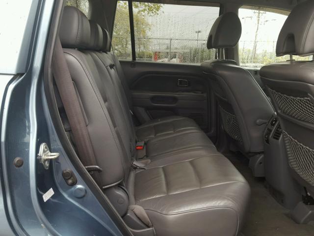 5FNYF18707B009057 - 2007 HONDA PILOT EXL BLUE photo 6