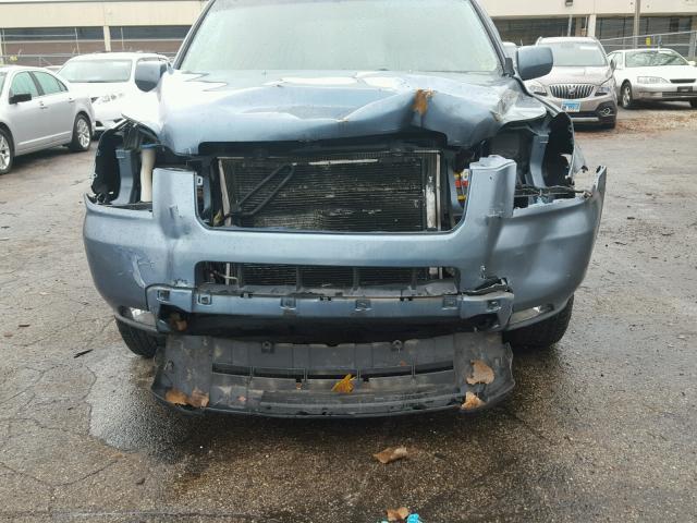 5FNYF18707B009057 - 2007 HONDA PILOT EXL BLUE photo 9