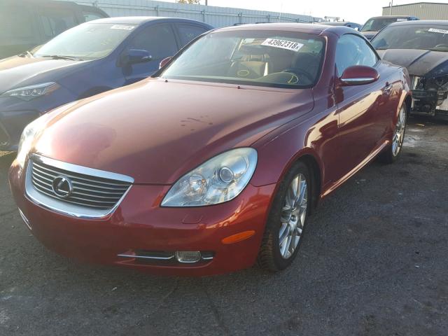 JTHFN45Y789016221 - 2008 LEXUS SC 430 MAROON photo 2