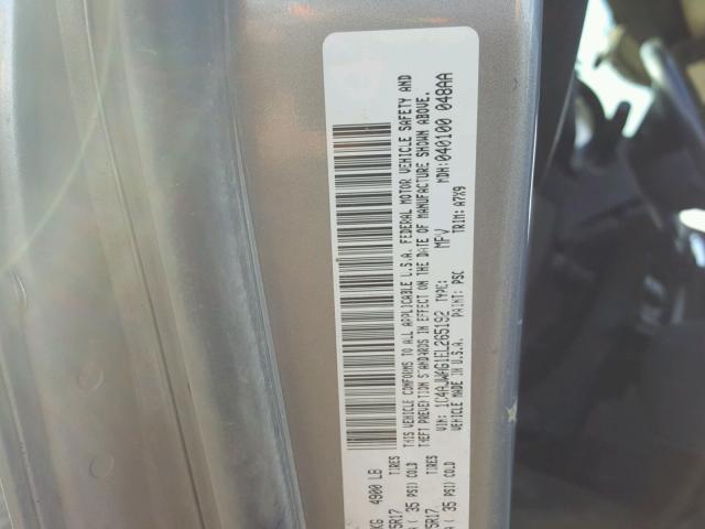 1C4AJWAG1EL265192 - 2014 JEEP WRANGLER S SILVER photo 10