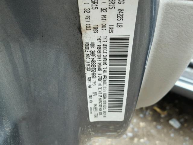 3A8FY48989T514068 - 2009 CHRYSLER PT CRUISER GRAY photo 10