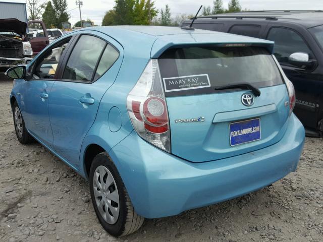 JTDKDTB31D1045227 - 2013 TOYOTA PRIUS C BLUE photo 3