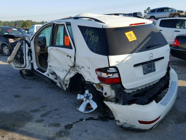 4JGBB86E89A449501 - 2009 MERCEDES-BENZ ML 350 WHITE photo 3