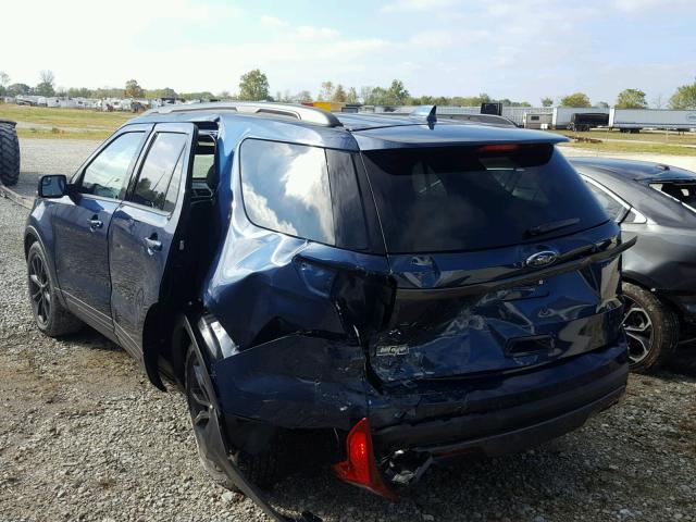 1FM5K7D82HGD52018 - 2017 FORD EXPLORER BLUE photo 3