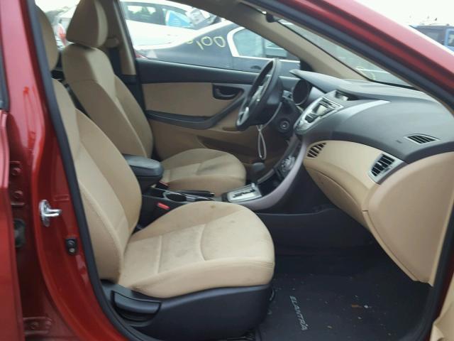 KMHDH4AEXCU395406 - 2012 HYUNDAI ELANTRA RED photo 5