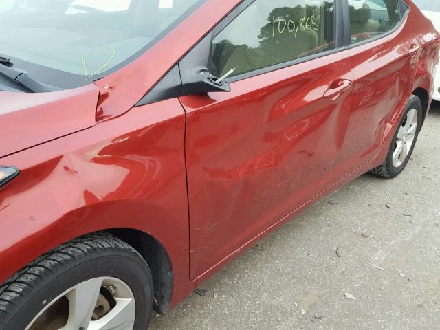 KMHDH4AEXCU395406 - 2012 HYUNDAI ELANTRA RED photo 9