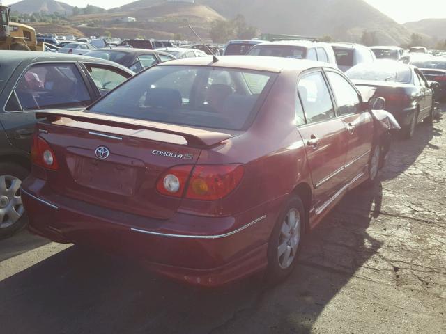 1NXBR32E04Z250132 - 2004 TOYOTA COROLLA CE RED photo 4