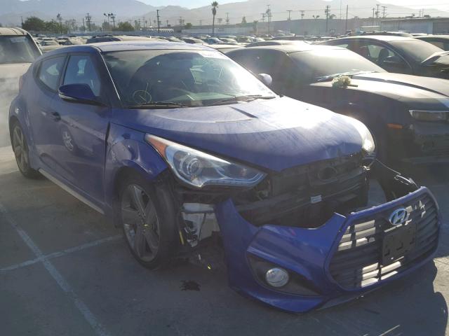 KMHTC6AE0DU160083 - 2013 HYUNDAI VELOSTER T BLUE photo 1