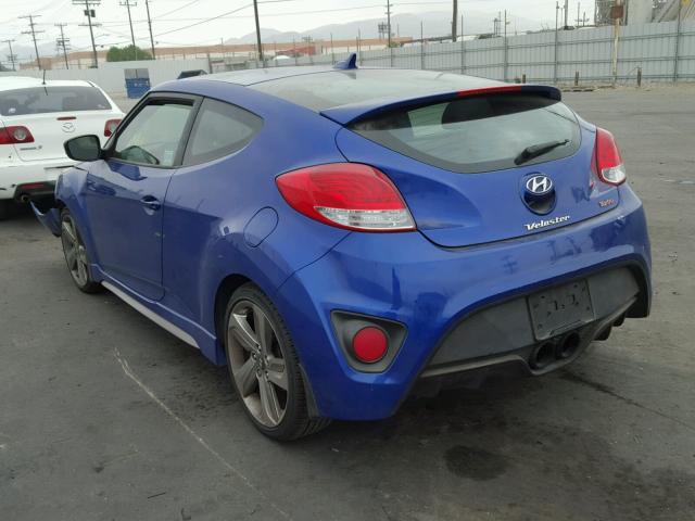 KMHTC6AE0DU160083 - 2013 HYUNDAI VELOSTER T BLUE photo 3