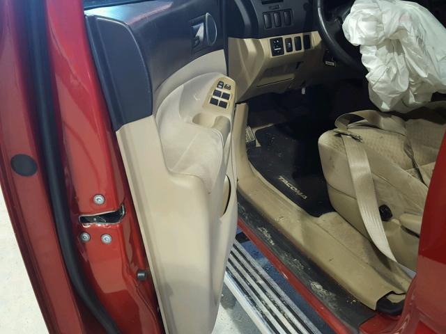 5TFJX4GN2BX003596 - 2011 TOYOTA TACOMA DOU RED photo 9