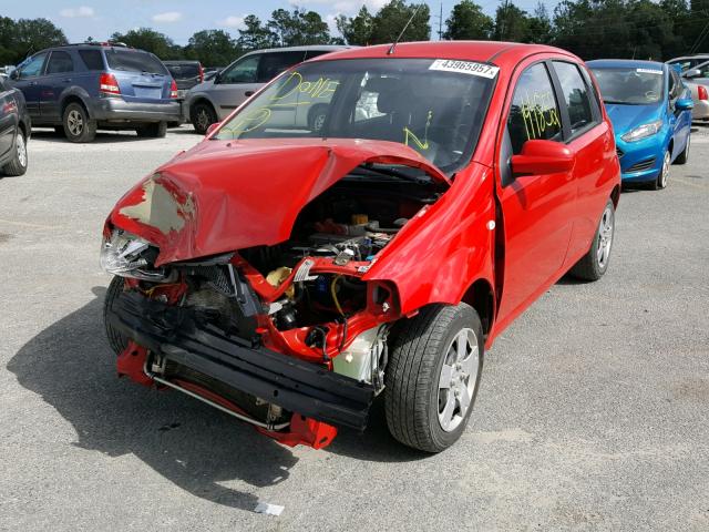 KL1TD66638B142799 - 2008 CHEVROLET AVEO BASE RED photo 2