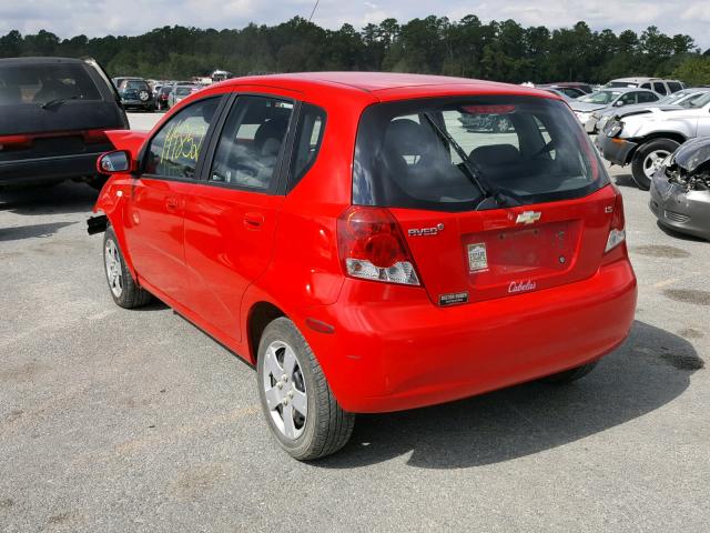 KL1TD66638B142799 - 2008 CHEVROLET AVEO BASE RED photo 3