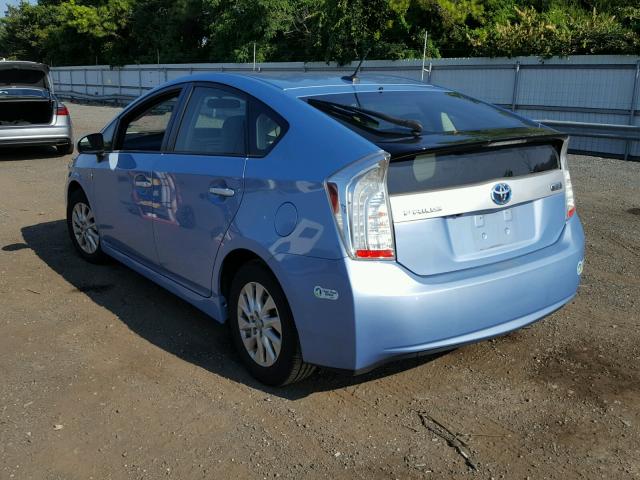 JTDKN3DP8C3012869 - 2012 TOYOTA PRIUS PLUG BLUE photo 3