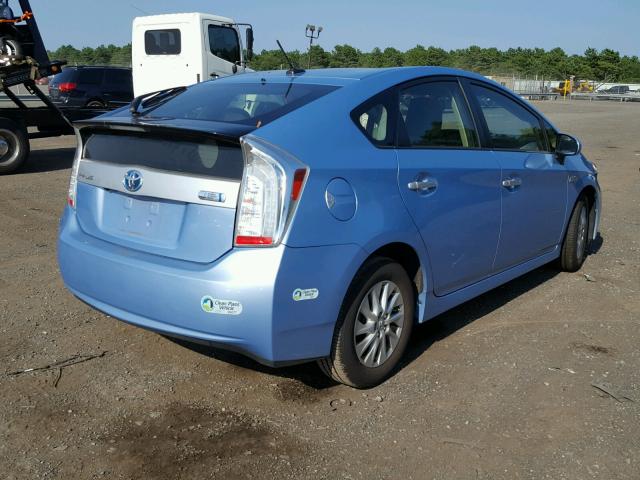 JTDKN3DP8C3012869 - 2012 TOYOTA PRIUS PLUG BLUE photo 4