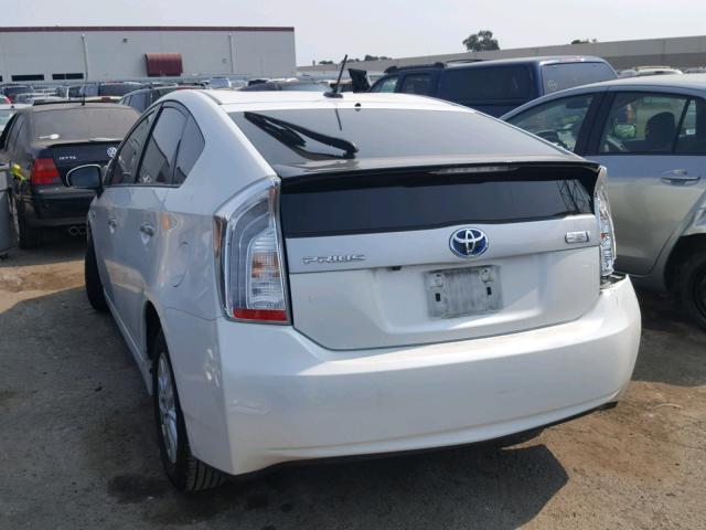 JTDKN3DP5E3064026 - 2014 TOYOTA PRIUS PLUG WHITE photo 3