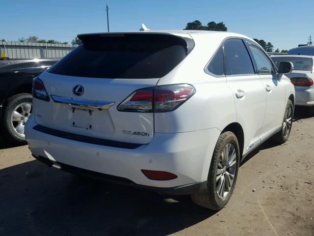 JTJZB1BA4D2409235 - 2013 LEXUS RX 450H WHITE photo 4