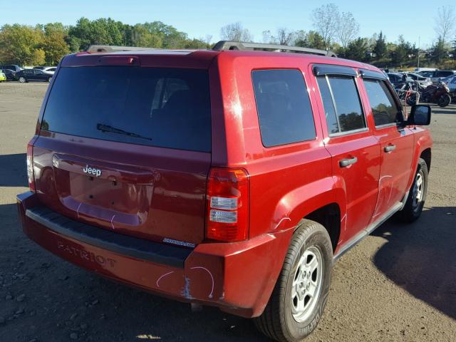 1J8FT28W18D799368 - 2008 JEEP PATRIOT SP BURGUNDY photo 4