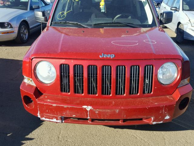 1J8FT28W18D799368 - 2008 JEEP PATRIOT SP BURGUNDY photo 9