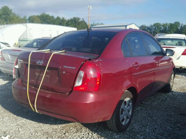 KMHCN4AC5BU600907 - 2011 HYUNDAI ACCENT GLS MAROON photo 4