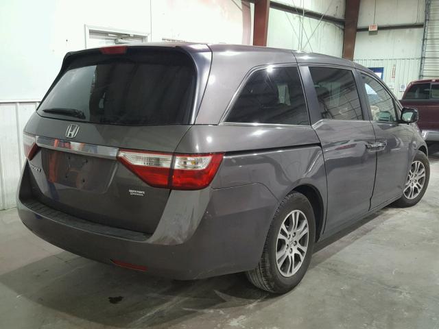 5FNRL5H48CB017895 - 2012 HONDA ODYSSEY EX GRAY photo 4