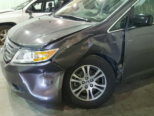 5FNRL5H48CB017895 - 2012 HONDA ODYSSEY EX GRAY photo 9