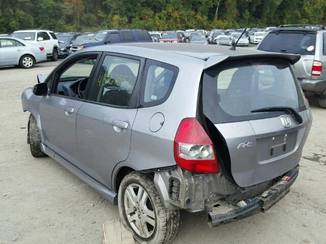 JHMGD38697S013324 - 2007 HONDA FIT S SILVER photo 3