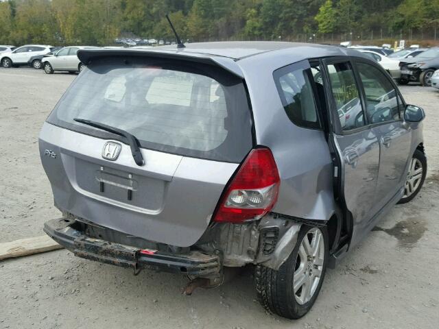 JHMGD38697S013324 - 2007 HONDA FIT S SILVER photo 4