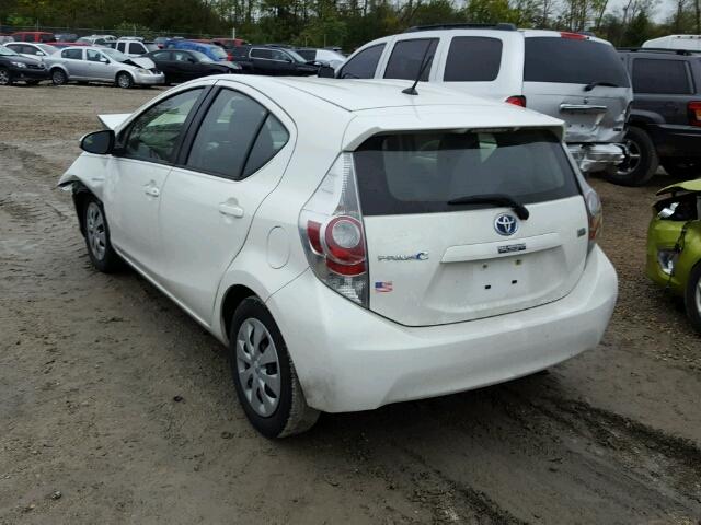 JTDKDTB32C1020996 - 2012 TOYOTA PRIUS C WHITE photo 3