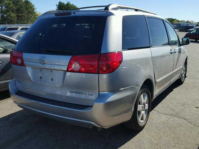 5TDZK23C78S105467 - 2008 TOYOTA SIENNA SILVER photo 4