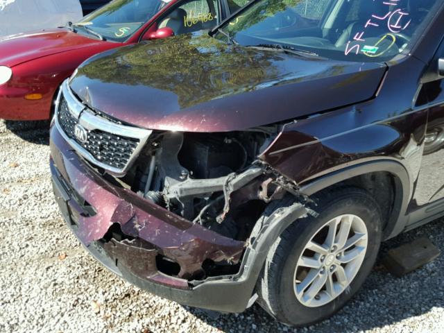 5XYKT4A60EG443292 - 2014 KIA SORENTO LX BURGUNDY photo 9