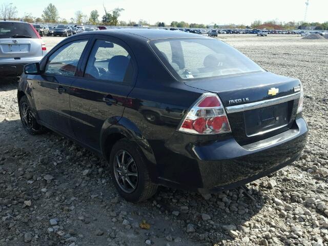 KL1TD55607B183790 - 2007 CHEVROLET AVEO BASE BLACK photo 3