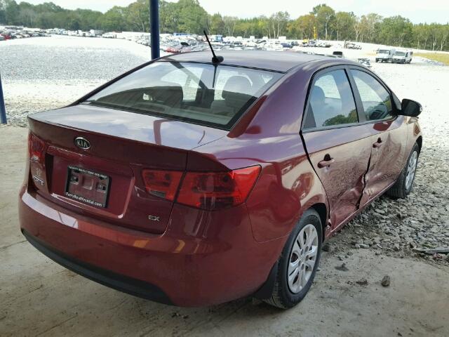 KNAFU4A25A5073162 - 2010 KIA FORTE RED photo 4