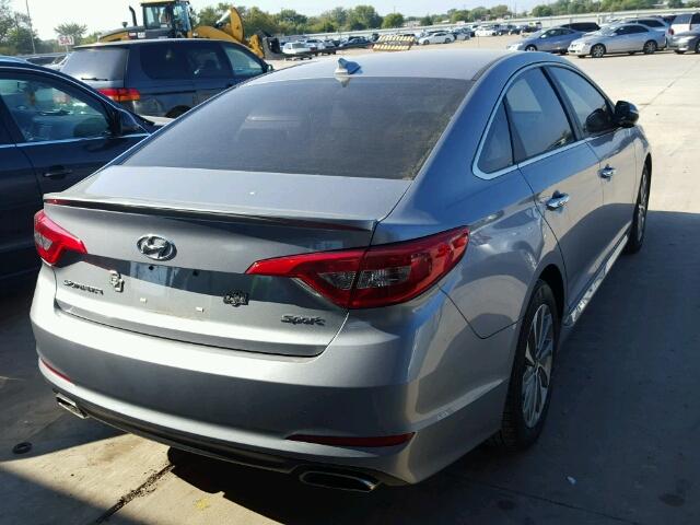 5NPE34AF7FH136936 - 2015 HYUNDAI SONATA SPO SILVER photo 4